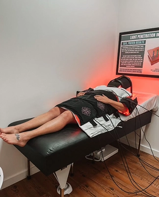 Chiropractic Bentonville AR Red Light Therapy On Bed